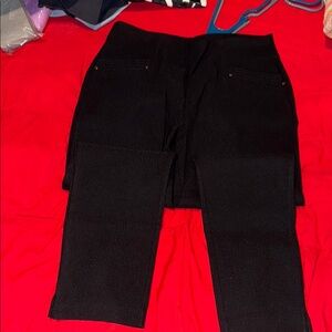 Black Textured Pants